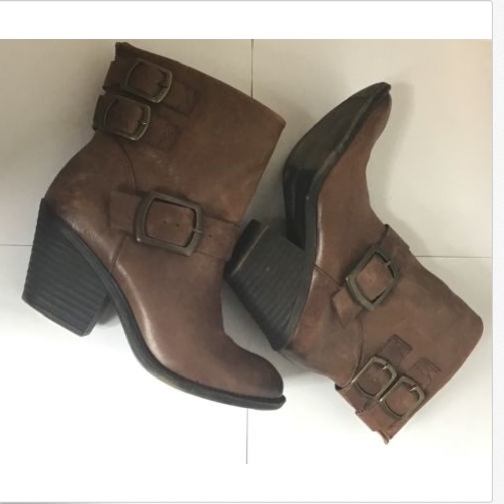Lucky Brand Booties Brown Leather Boots Women's Si